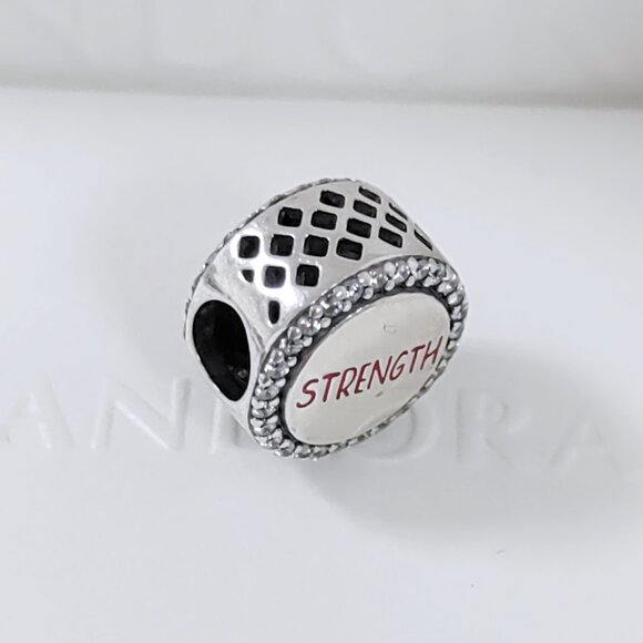 Pandora Breast Cancer Ribbon of Strength Bead Charm Hope Pendant S925 Sliver - Picture 4 of 5